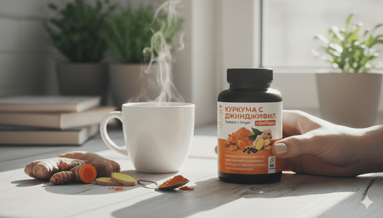 Био Куркума с Джинджифил и Черен Пипер (BioPiperin)