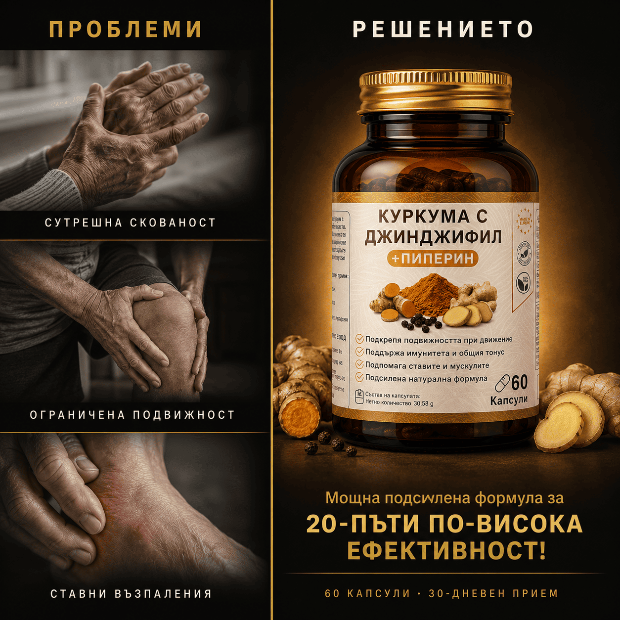 Пиперин +  Куркума с екстракт Джинджифил