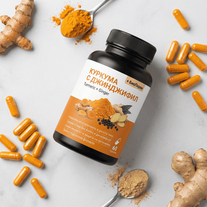 Био Куркума с Джинджифил и Черен Пипер (BioPiperin)