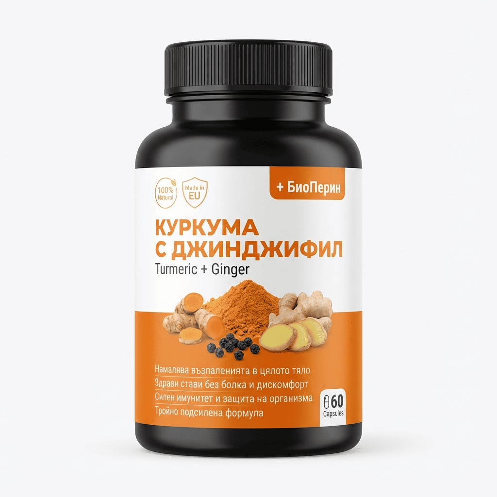 Био Куркума с Джинджифил и Черен Пипер (BioPiperin)